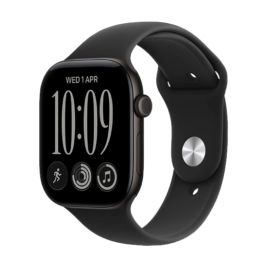 Watch Apple Watch Series 12 (2026) GPS 46mm Black Aluminium Case with Black Sport Band M/L - Black